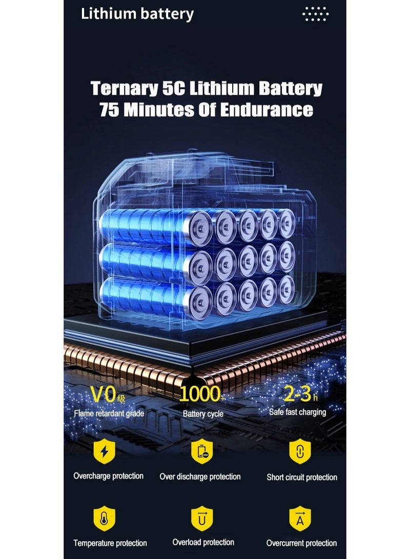 AROAQ Portable Wireless Car Washing Machine for Household Use with Rechargeable Lithium Battery and High-Pressure Water Gun - Image 5