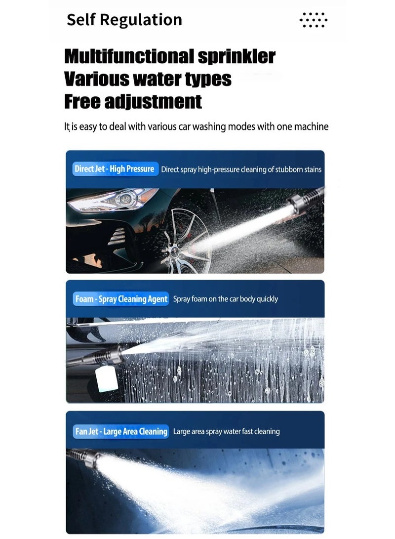 AROAQ Portable Wireless Car Washing Machine for Household Use with Rechargeable Lithium Battery and High-Pressure Water Gun - Image 2