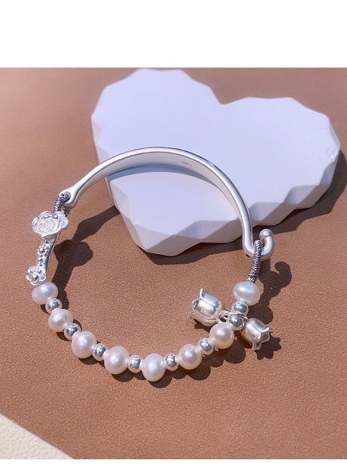Natural Pearl Agate Half Bracelet Gift - Image 1