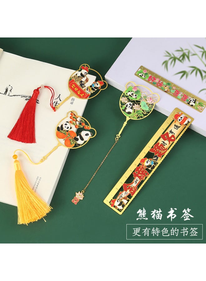 HELPS Creative Metal Inspirational Bookmarks Children's Cartoon Pendants Chinese Style Small Gifts Student Reading Mark Book Page Clips - Image 3