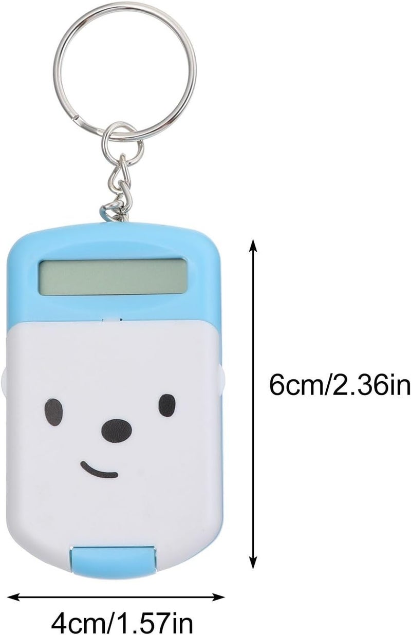 DECHOUS 2pcs Mini Calculator for Students Portable Arithmetic Tool Blue Compact Exam and Office Counting Device - Image 2