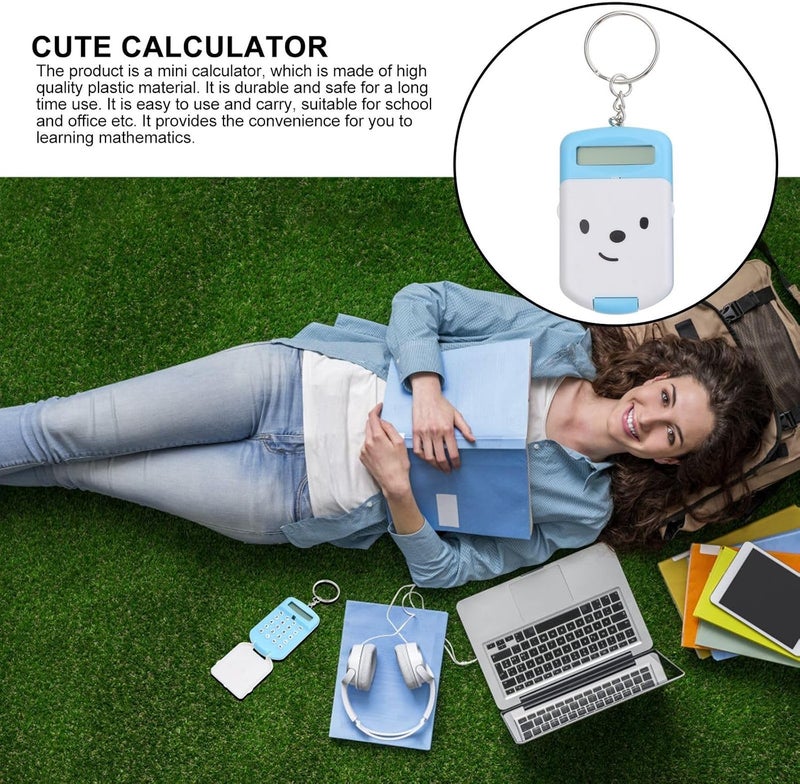 DECHOUS 2pcs Mini Calculator for Students Portable Arithmetic Tool Blue Compact Exam and Office Counting Device - Image 4