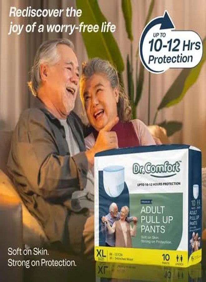 Dr. Comfort Adult Diaper Pants Style |10 Hr Absorption Protection | Unisex Diapers with Odour Control, Wetness Indicator & Aloe Vera Care | Soft, Breathable & Rash-Free (10 Units)|Size-XL|Pack Of 1 - Image 2