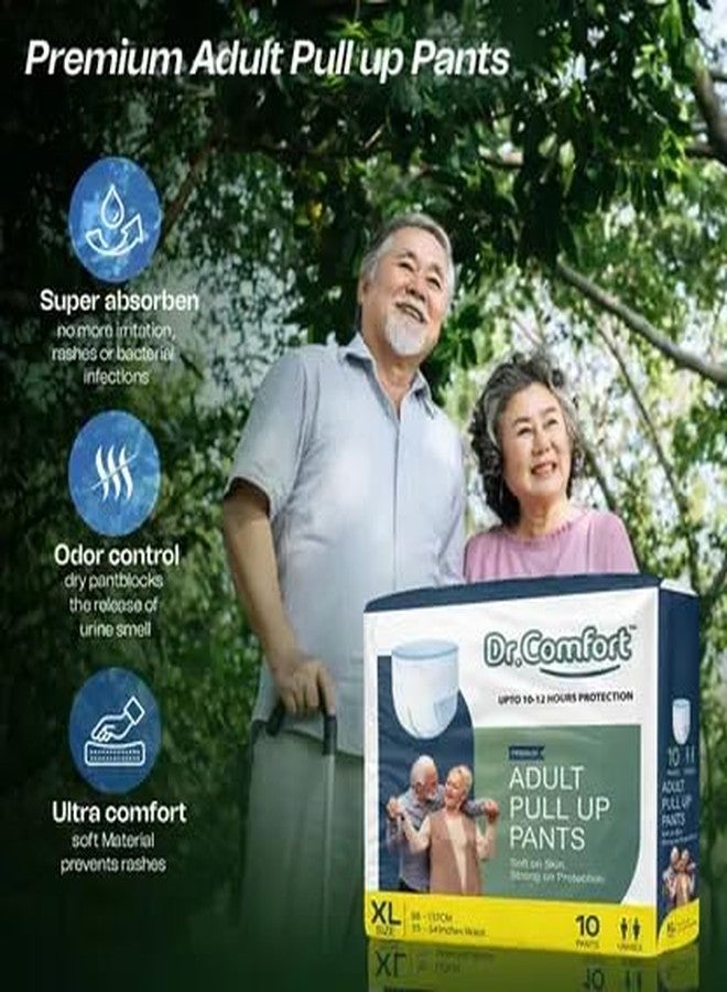 Dr. Comfort Adult Diaper Pants Style |10 Hr Absorption Protection | Unisex Diapers with Odour Control, Wetness Indicator & Aloe Vera Care | Soft, Breathable & Rash-Free (10 Units)|Size-XL|Pack Of 1 - Image 4