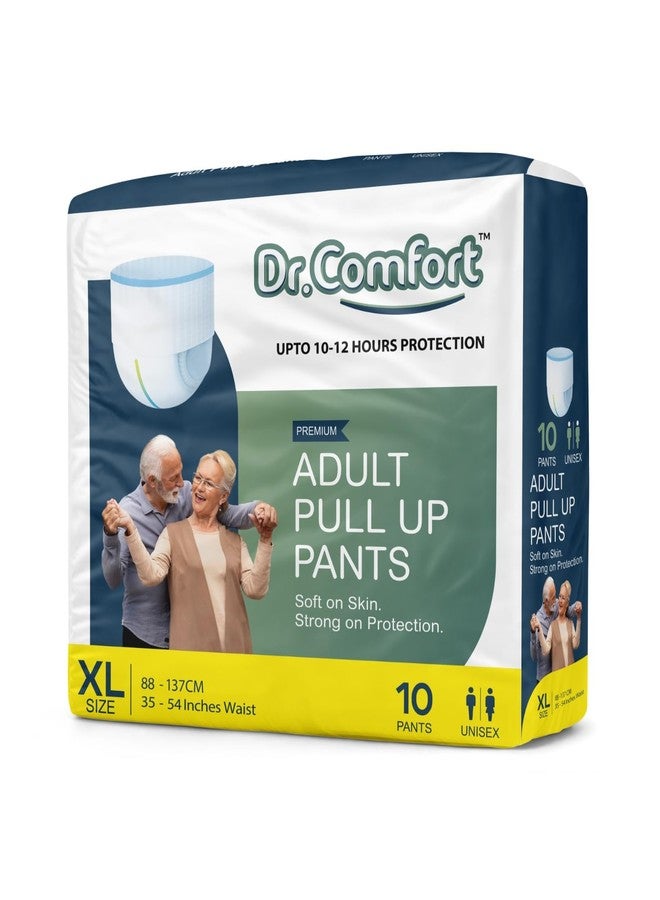 Dr. Comfort Adult Diaper Pants Style |10 Hr Absorption Protection | Unisex Diapers with Odour Control, Wetness Indicator & Aloe Vera Care | Soft, Breathable & Rash-Free (10 Units)|Size-XL|Pack Of 1