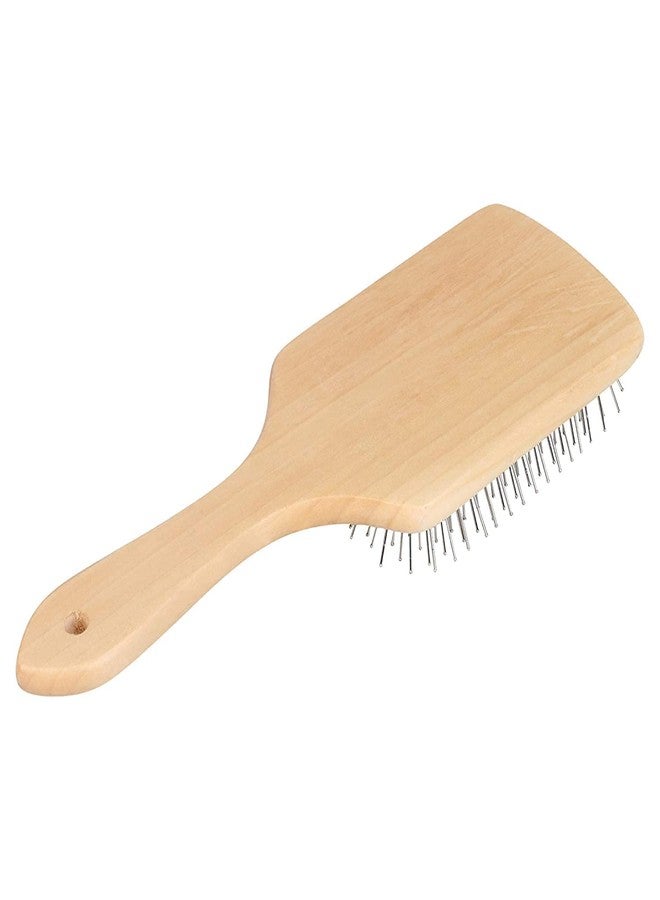 ZemGlam Wooden Paddle Hair Brush with Ball Tip Bristles For Grooming, Straightening, Smoothing Hair for Men and Women- (Brown) - Image 3