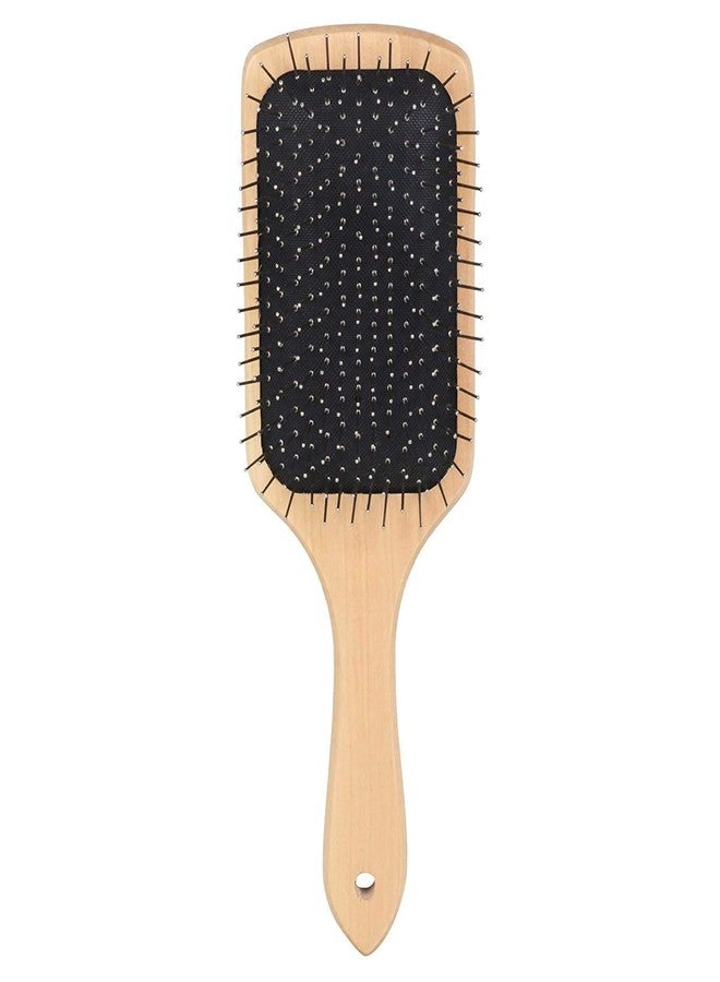 ZemGlam Wooden Paddle Hair Brush with Ball Tip Bristles For Grooming, Straightening, Smoothing Hair for Men and Women- (Brown) - Image 1