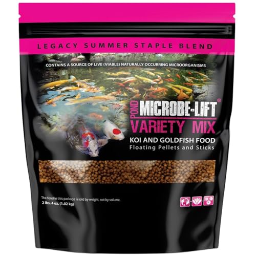 Microbe Lift MICROBE-LIFT MLLVMMD Variety Mix Floating Fish Food Pellets and Sticks for Ponds, Water Gardens, and Fountains, for Live Goldfish and Koi, 2.25 Pounds - Image 1