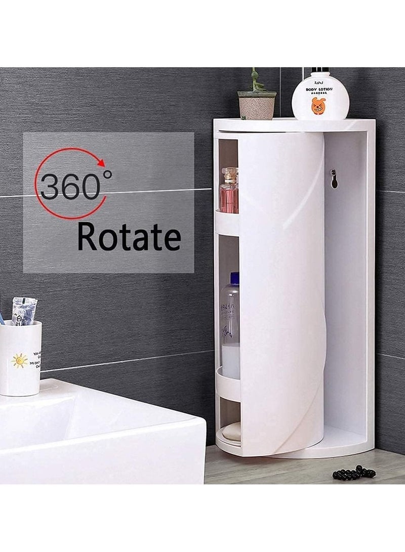 DubaiGallery 360 Degree Bathroom Swivel Corner Shelf White - Image 4