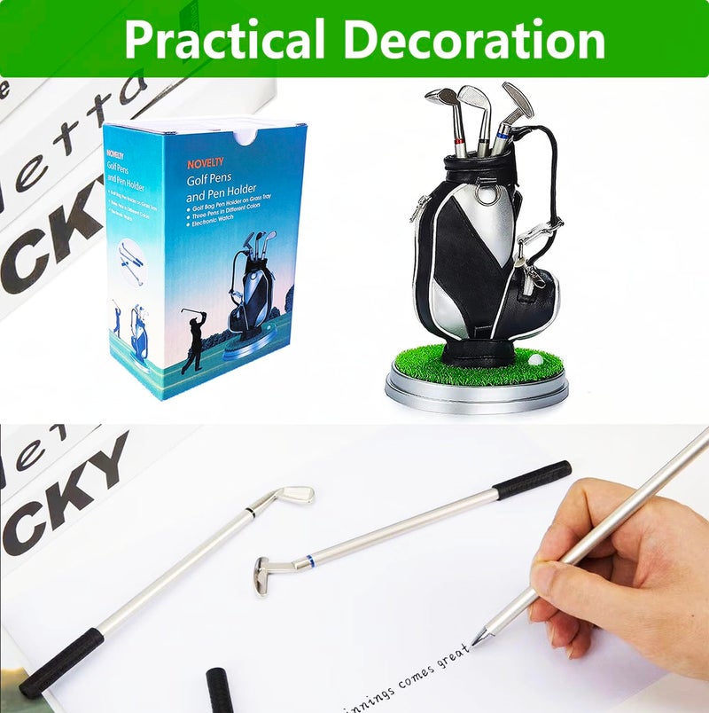 SANTA CASA Golf Gifts for Men - Ideal Stocking Stuffers for Adults, White Elephant Gifts for Golfers, Dad, Him, Coworkers, Boss on Christmas & Birthday - Funny Golf Pen Holder, Home Office Decor Desk Accessories - Image 2
