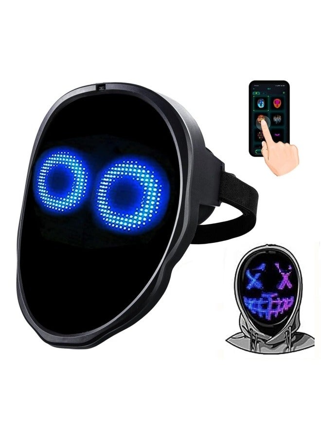 جيجيرو قناع LED مع تطبيق للتحكم، قناع LED قابل للبرمجة للهالوين، قناع رقمي لحفلات التنكر والتنكر - Image 1