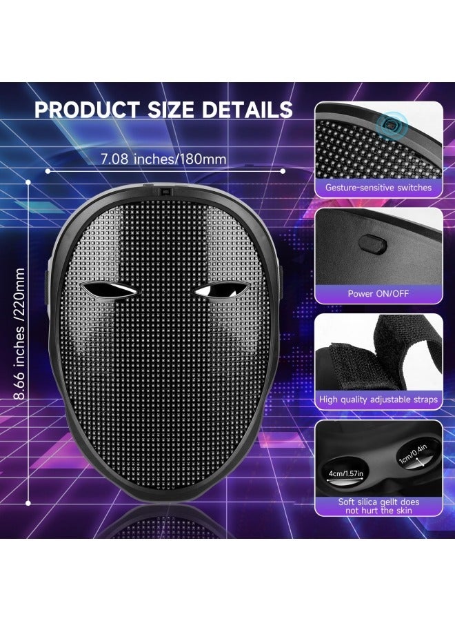 جيجيرو قناع LED مع تطبيق للتحكم، قناع LED قابل للبرمجة للهالوين، قناع رقمي لحفلات التنكر والتنكر - Image 5