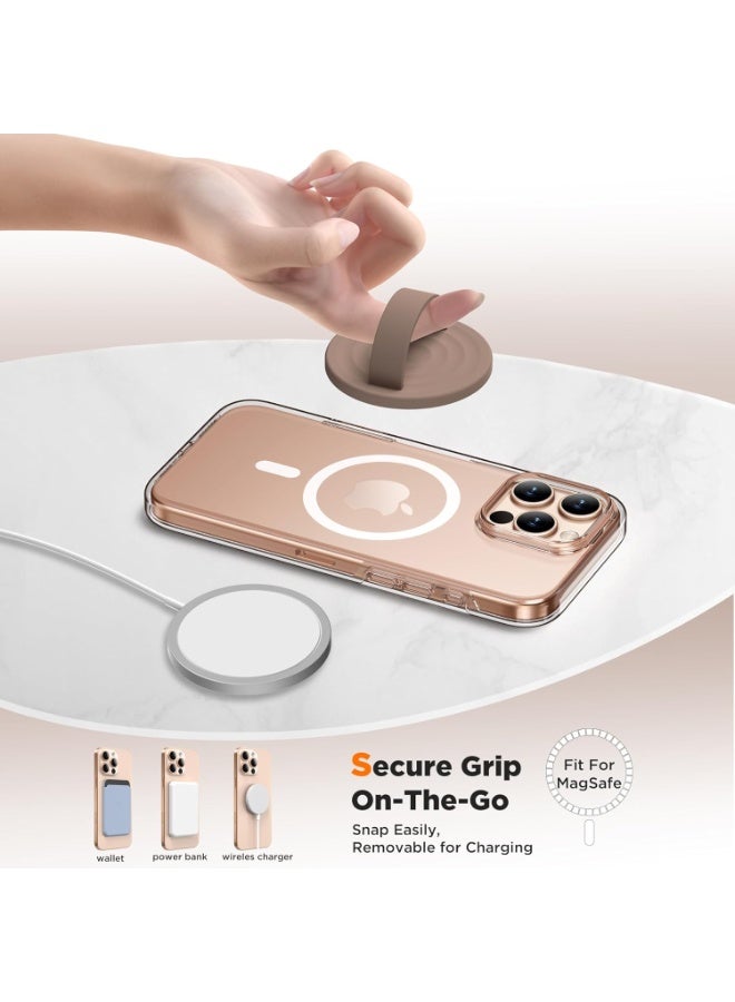 general Magnetic Phone Ring Grip Holder, Silicone Finger Loop Grip, Compatible with MasSafe, Back of Phone for iPhone Pro Max/Plus/16/15/15/14/13/12 Series, Light Brown - Image 4