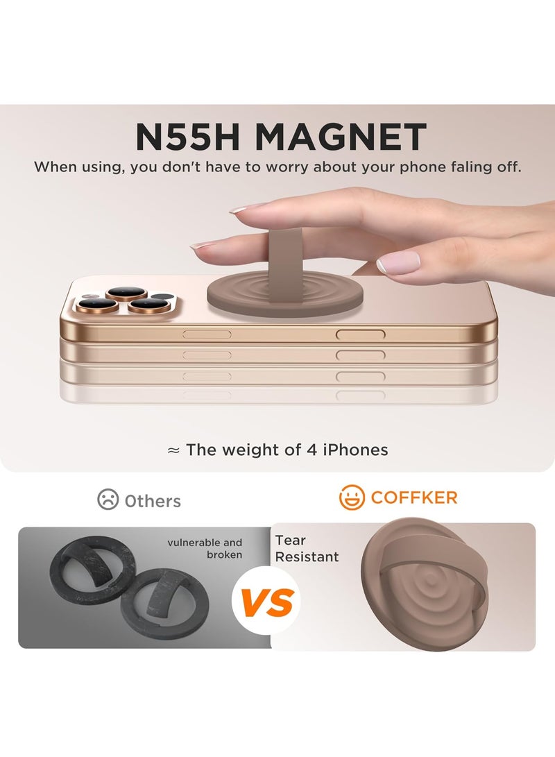 general Magnetic Phone Ring Grip Holder, Silicone Finger Loop Grip, Compatible with MasSafe, Back of Phone for iPhone Pro Max/Plus/16/15/15/14/13/12 Series, Light Brown - Image 5