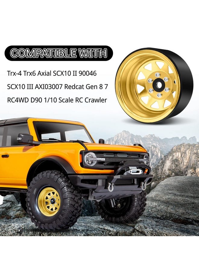 OGUNKE Ogrc 4Pcs Aluminum 1.9 Inch Beadlock Wheels Negative Offset Wheel Rims For Trx4 Trx6 Scx10 I Ii Iii 90046 Axi03007 Redcat Gen7 Gen8 Rc4Wd D90 1/10 Rc Crawler 12Mm Hex (Yellow)  - Image 4