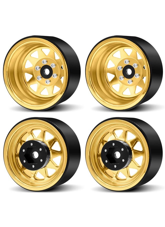 OGUNKE Ogrc 4Pcs Aluminum 1.9 Inch Beadlock Wheels Negative Offset Wheel Rims For Trx4 Trx6 Scx10 I Ii Iii 90046 Axi03007 Redcat Gen7 Gen8 Rc4Wd D90 1/10 Rc Crawler 12Mm Hex (Yellow)  - Image 5