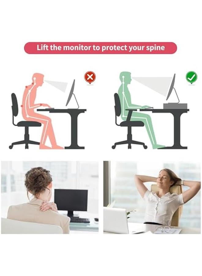 Arabest Desk Organizers and Accessories, Monitor Stand with Drawer and 2 Pen Holder, Desktop Organizer Suitable for Offices and Dormitories (Pink) - Image 4