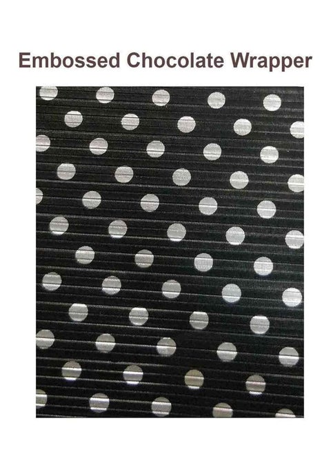 Cake Decor Chocolate Wrappering Foil Embossed Chocolate Wrapper 200 Sheets 10in x 7in Black with Silver Dots