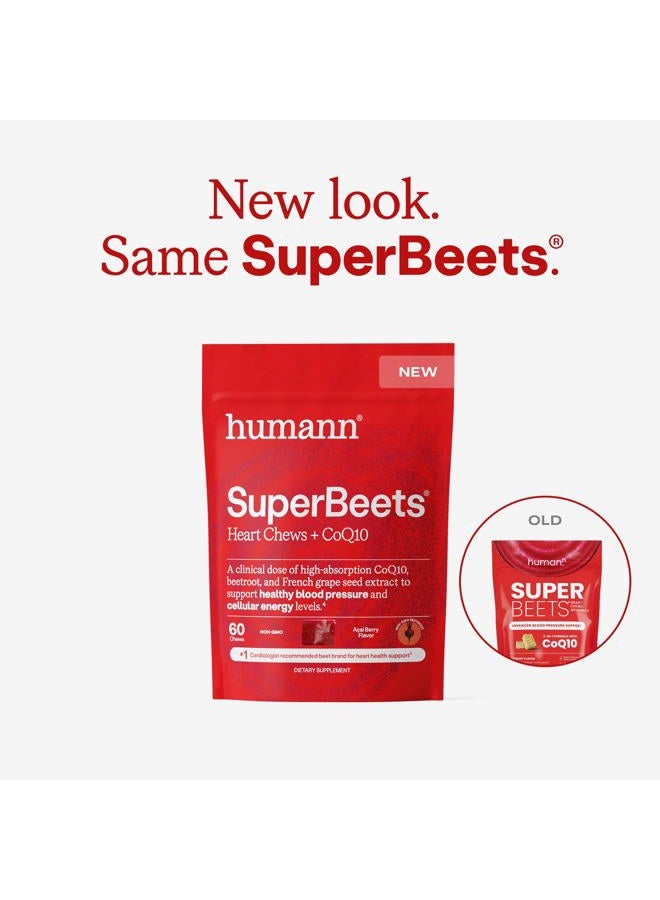 humanN SuperBeets Heart Chews Advanced - 100mg of CoQ10 Plus Beetroot & Grape Seed Extract, 60 Count - Image 2