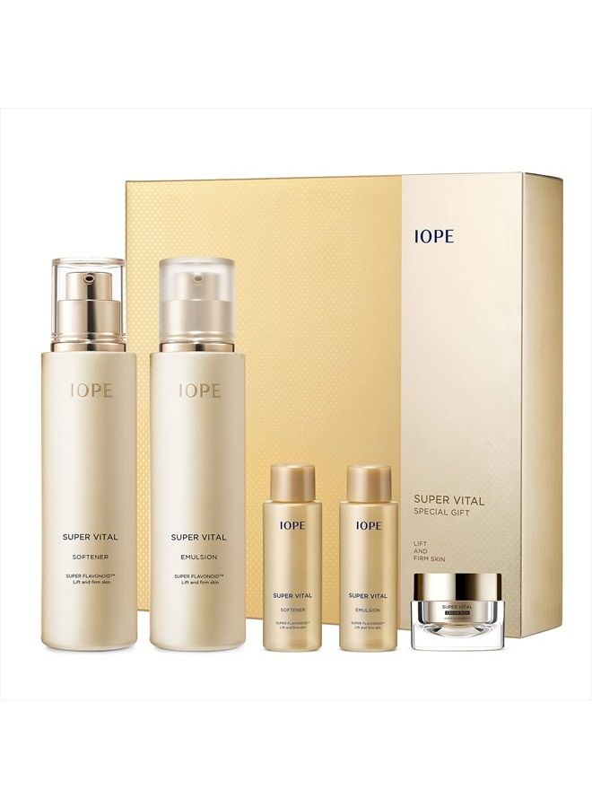 Iope Super Vital Skin Care Set - Face Toner, Lotion and Moisturizer for Anti Aging, Korean Skincare - Facial Care Kit for All Skin for Hydration & Lifting - 2pcs with 3 Samples - Image 1