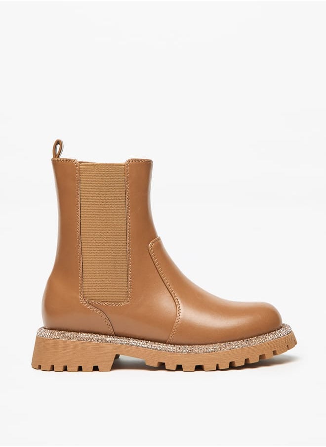 Little Missy Girls Solid Ankle Boots with Zip Closure  - Image 3