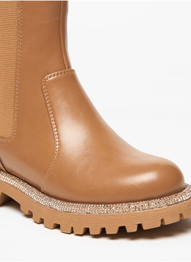 Little Missy Girls Solid Ankle Boots with Zip Closure  - Image 5