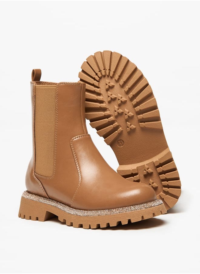Little Missy Girls Solid Ankle Boots with Zip Closure  - Image 4