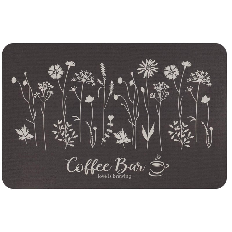 WIFTREY 24"x16" Coffee Mat Large, Absorbent Dish Drying Mat, Flower Coffee Bar Pad for Kitchen Countertops Accessories, Espresso Machine - Image 1