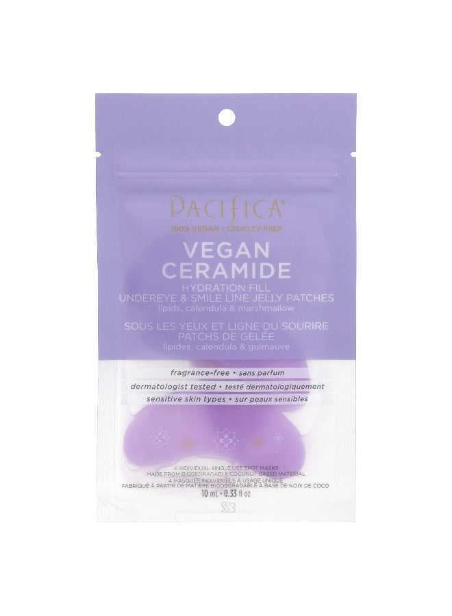 Pacifica Pacifica, Vegan Ceramide, Hydration Fill Undereye & Smile Line Jelly Patches, Fragrance-Free, 4 Patches, 0.33 fl oz (10 ml)  - Image 1