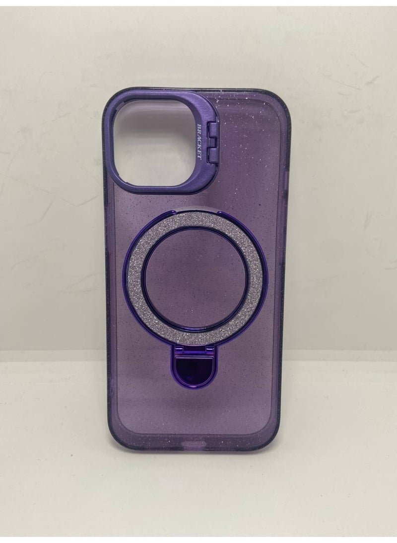 Liquid Kickstand Case for iPhone 14 Pro max,Cute Luxury Bling Sparkle with Camera stand Flowing Ring Stand Plating Bumper Shockproof Women Girls Cover for iPhone 14 pro max (Shiny Purple) - Image 4