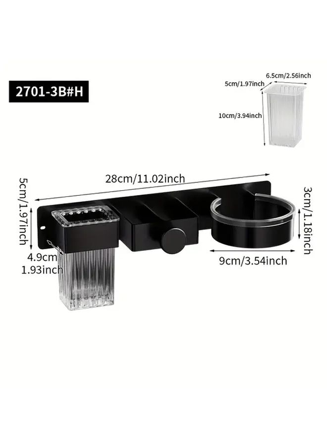 No Drill Hair Dryer Holder Wall Mount Heavy Duty Black Cast Iron Storage - Image 3