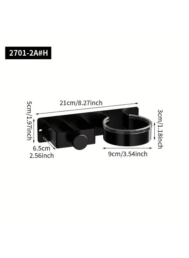 No Drill Hair Dryer Holder Wall Mount Heavy Duty Black Cast Iron Storage - Image 4