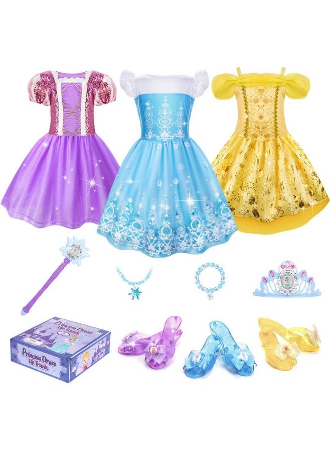 Meland Meland Princess Dress Up for Girls 3-6, Dress Up Clothes for Girls with Princess Shoes Toy, Birthday Gift for Toddlers - Image 1