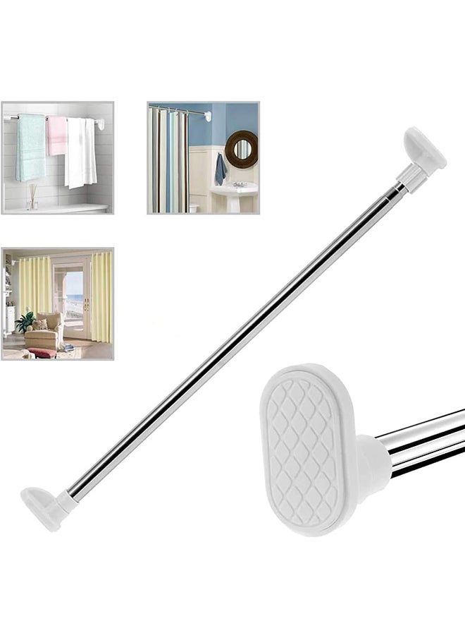 Generic - KG Shower Curtain Rail Curtain Rod Short Extendable Stainless Steel Tension Rod with No Drilling Modern Telescopic Shower Curtain Pole for Shower for Window Bathroom Wardrobe Doorway - Image 1