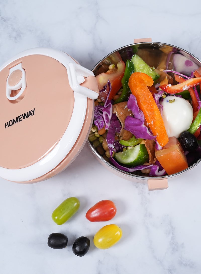 Homeway صندوق غداء من الفولاذ المقاوم للصدأ 600 مل - متين وصديق للبيئة ومقاوم للتسرب - Image 3