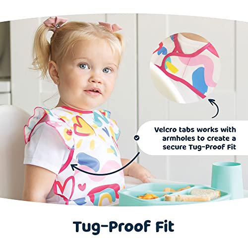 Tiny Twinkle Short Sleeve Apron Baby & Toddler Bib for Girls – Waterproof, Mess-Proof Bibs for Eating & Feeding, Machine Washable,Perfect Holiday Gift (Petite Safari, 6–24M) - Image 4