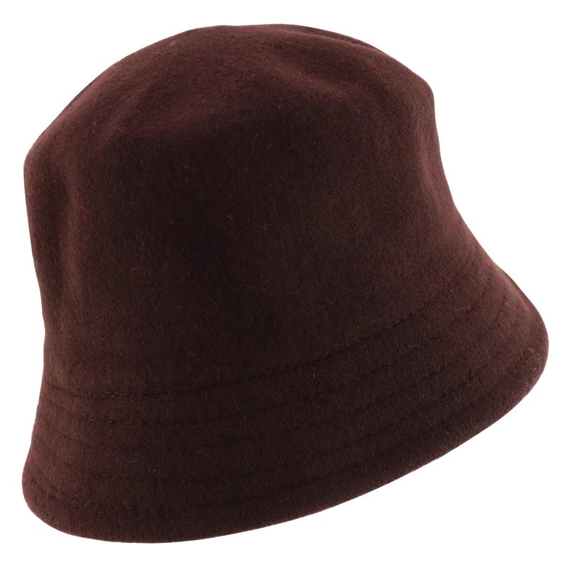 Armycrew Wool Winter Bucket Hat with Stitches on The Brim - Brown - Image 3