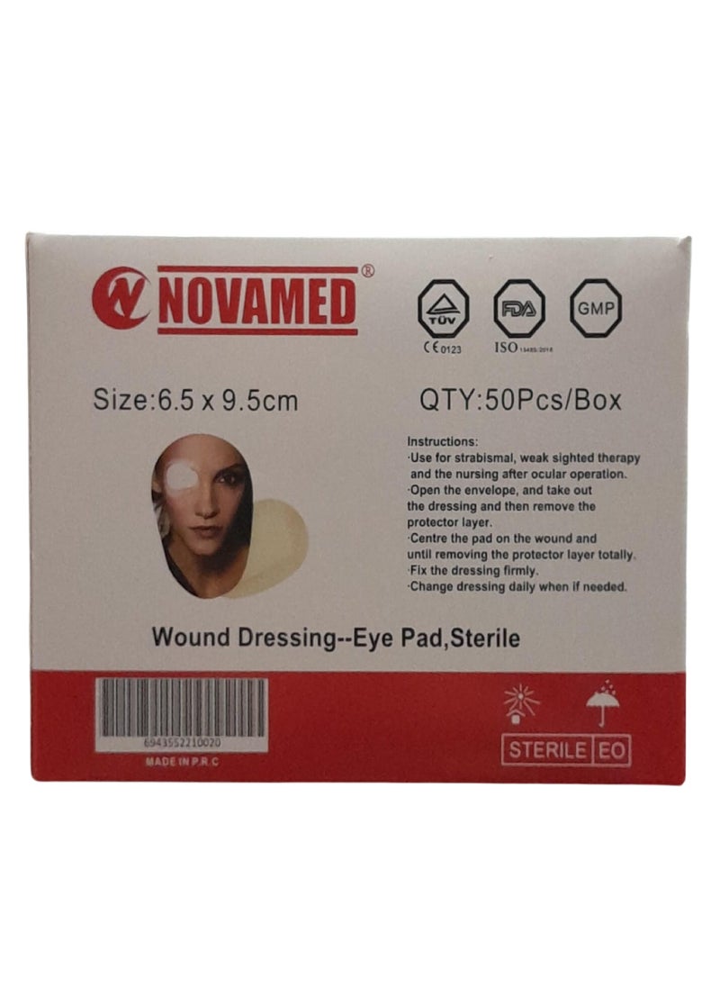 NOVAMED NOVAMED WOUND DRESSING EYE PAD 6.5X9.5CM 50S 