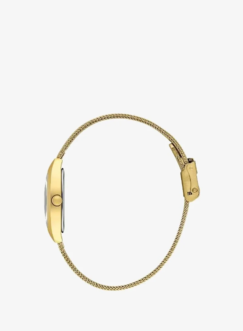 Daniel Klein Women's Mesh Band Gold Alloy Case Analog Black Square Sunray Dial Japanese Quartz Premium 30 Meters Water Resistant