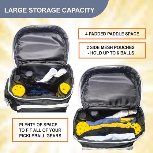 Outward Gear Pickleball Bag Deluxe Backpack Fits 4 Paddles and 10+ Balls - Shoe Compartment, Fence Hook, Storage Pockets, Adjustable Sling, Pickleball Accessories Equipment Bag - Image 3