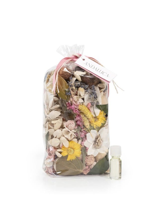 ANDALUCA Secrets of Spring Scented Potpourri | Made in California | Large 20 oz Bag + Fragrance Vial | Notes of Citron, Jasmine and Soft Woods | Floral Spring Home Fragrance - Image 4