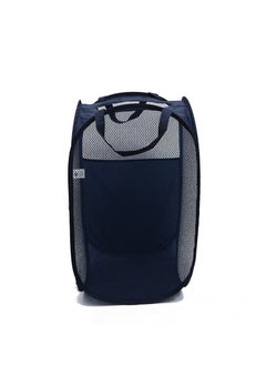 TYCOM Foldable Pop Up Net Laundry Basket - Storage Solution - Compact Bin - Mesh Collapsible Bag - Laundry Hamper - Collapsible Laundry Basket with Durable Handles & Side (Naive Blue)  - Image 1