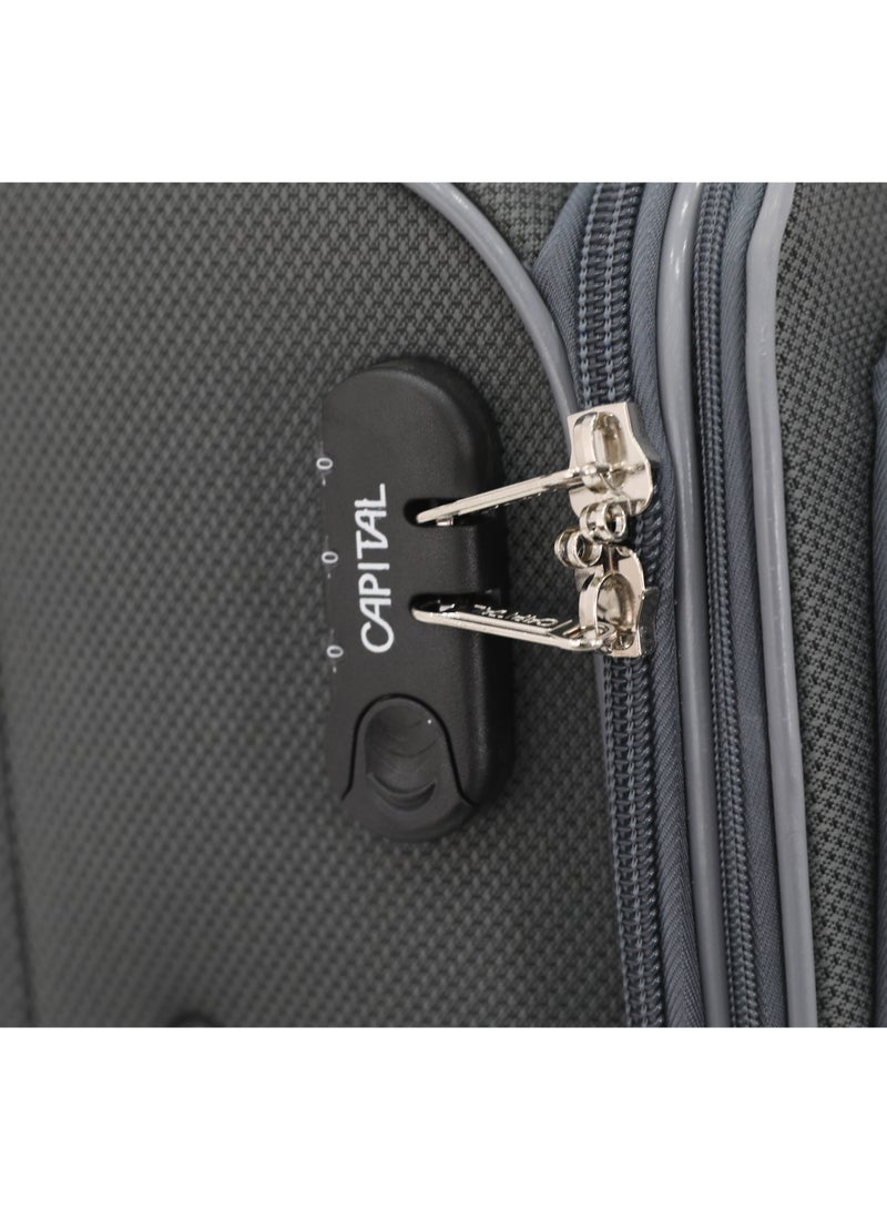 CAPITAL 4-Piece Soft Luggage Set | 20", 24", 28" & 32" Travel Suitcase Set | Lightweight Softside Trolley Bags | 360° Spinner Wheels | Durable Fabric | Telescopic Handle - Image 5
