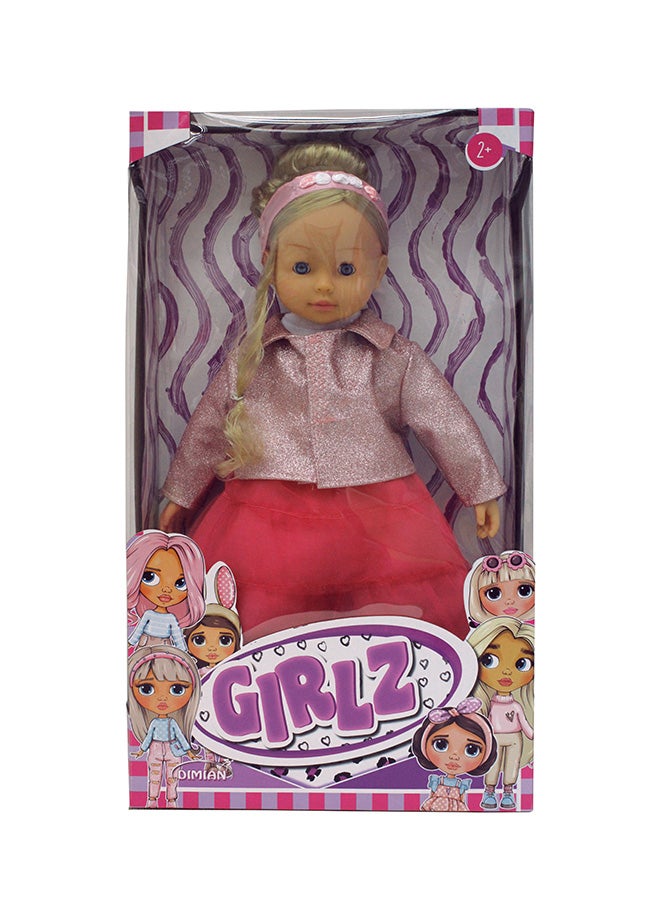 Girlz Fashion Doll 46 Cm, Pink Clothes With Hair Headband, Straight Blonde Hair, Suitable Gift For Children And Girls, For Ages 2+ Years Old