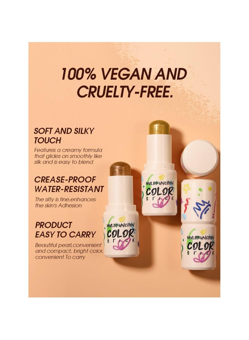 LANGMANNI قلم ظلال عيون بأربعة ألوان: يدوم طويلاً، مقاوم للتلطخ، قلم مكياج عيون غير لامع ولامع (تألق كناموجين #10) - Image 4