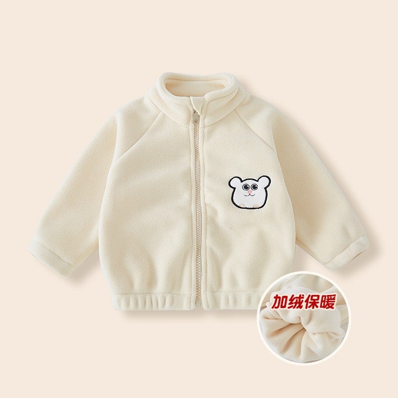 Baby Particles Velvet Coat Winter New High Collar Coat For Boys And Girls Winter Baby Clothes Thickened Winter - Image 2