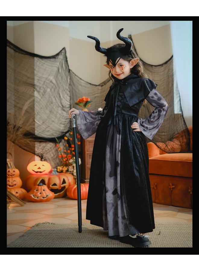 xozgdovg Halloween Skeleton Long Dress Performance Costume  - Image 2