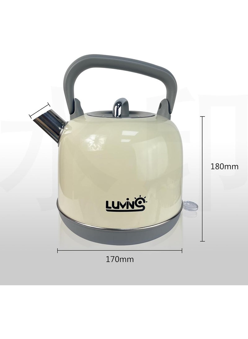 Lumins Stainless Steel Electric Tea Kettle with Auto Shut-Off and Boil Dry Protection, 1.7 Liter Cordless Hot Water Boiler with Swivel Bas - Image 2
