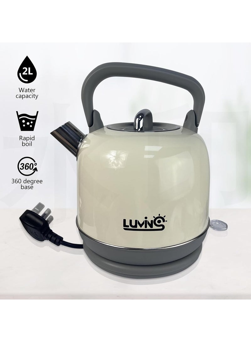 Lumins Stainless Steel Electric Tea Kettle with Auto Shut-Off and Boil Dry Protection, 1.7 Liter Cordless Hot Water Boiler with Swivel Bas - Image 3