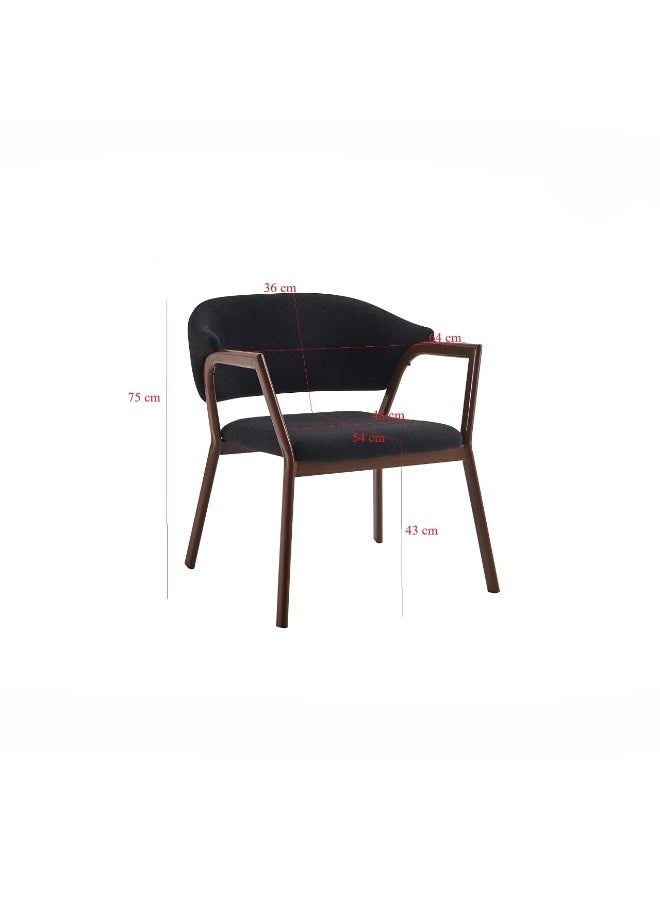 Baity Modern single fabric chair - black - Image 3